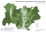 Vignette Image 2 : Carte repr&eacute;sentant la part des surfaces fourrag&egrave;res dans la surface agricole utilis&eacute;e en Auvergne-Rh&ocirc;ne-Alpes, selon les donn&eacute;es du Recensement Agricole 2020. La carte met en &eacute;vidence les territoires o&ugrave; les surfaces fourrag&egrave;res repr&eacute;sentent la plus grande part des surfaces agricoles dans la r&eacute;gion.