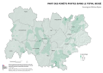 Vignette Image 2 : Carte illustrant la part des forêts mixtes dans le total boisé de la région Auvergne-Rhône-Alpes, selon les données de la BD forêt V2 (IGN).La carte met en évidence les zones où les forêts mixtes se concentrent dans les surfaces forestières de la région.