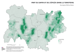 Vignette Image 1 : Carte illustrant la part du sapin et de l'épicéa dans le territoire de la région Auvergne-Rhône-Alpes, selon les données de la BD forêt V2 (IGN).La carte met en évidence les zones où le sapin et l'épicéa se concentrent dans la région.