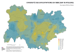 Vignette Image 1 : Carte qui présente l'indice de Simpson moyen des 18 Productions Brutes Standard (PBS) partielles calculées à l'échelle des exploitations de la région Auvergne-Rhône-Alpes, pour le recensement agricole de 1988. Cet indice est un indicateur de diversité utilisé en écologie. L'indice varie de 1 (exploitation avec un seul atelier significatif) à 18 (exploitation avec 18 ateliers de tailles économiques équivalentes). 