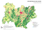 Vignette Image 2 : Carte représentant l'occupation des sols de la région Auvergne-Rhône-Alpes selon les données Corine Land Cover de 2018. La carte illustre les différentes catégories d'occupation des sols, telles que les zones urbaines, agricoles, forestières et aquatiques, permettant de visualiser l'utilisation du territoire